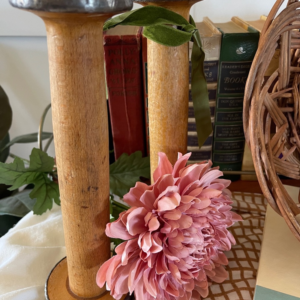 Vintage Wooden Industrial Textile Spools